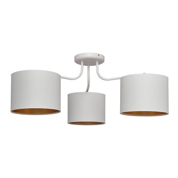 Ytmonterad Ljuskrona ALBA 3xE27/15W/230V vit/guld