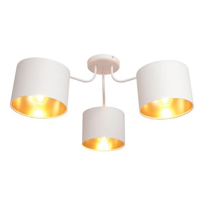 Ytmonterad Ljuskrona ALBA 3xE27/15W/230V vit/guld