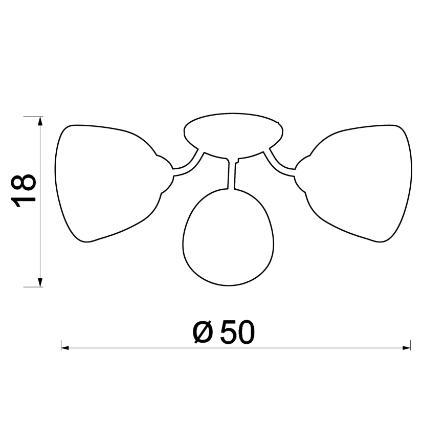 Ytmonterad ljuskrona AVIA 3xE27/15W/230V