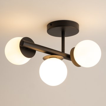 Ytmonterad ljuskrona AVOLA 3xG9/12W/230V svart