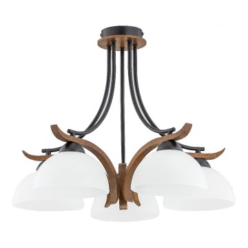 Ytmonterad ljuskrona BAFIA 5xE27/15W/230V brun