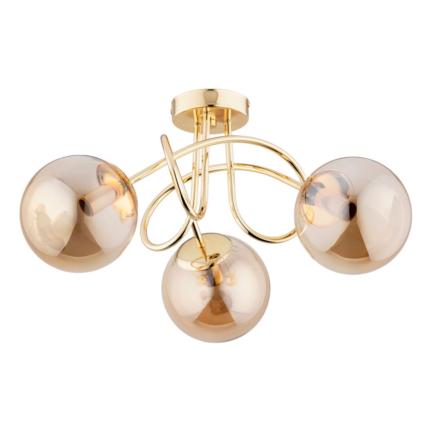 Ytmonterad ljuskrona BANKO 3xE14/10W/230V guld