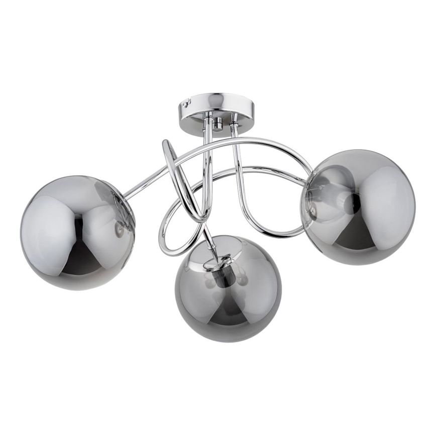 Ytmonterad ljuskrona BANKO 3xE14/10W/230V skinande krom