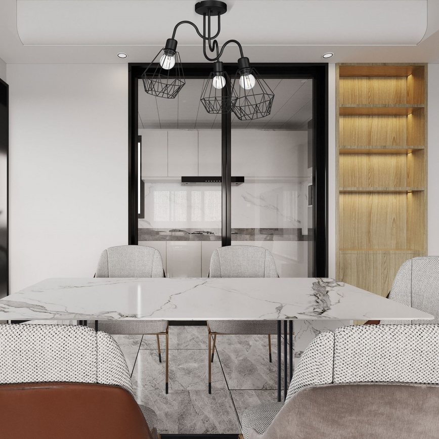 Ytmonterad ljuskrona BERGEN 3xE27/60W/230V