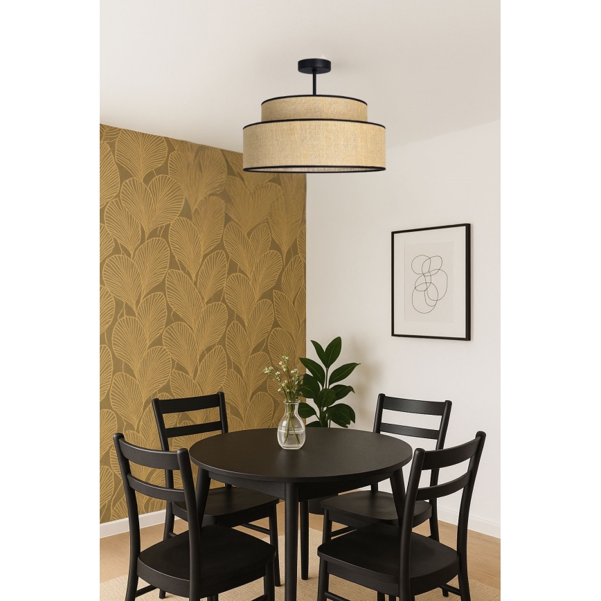 Ytmonterad ljuskrona BOHO 1xE27/60W/230V diameter 40 cm beige