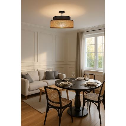 Ytmonterad ljuskrona BOHO 1xE27/60W/230V diameter 40 cm brun/beige