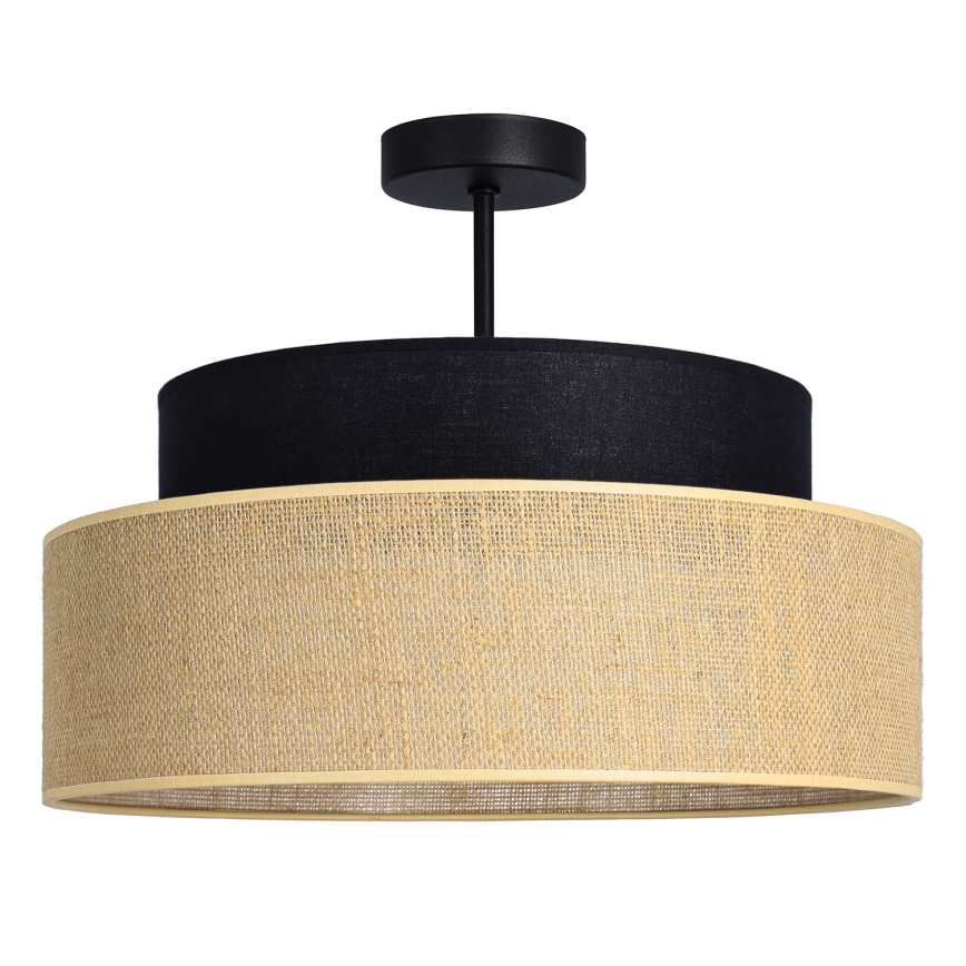 Ytmonterad ljuskrona BOHO 1xE27/60W/230V diameter 40 cm svart/beige