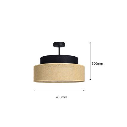 Ytmonterad ljuskrona BOHO 1xE27/60W/230V diameter 40 cm svart/beige