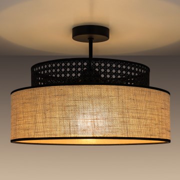 Ytmonterad ljuskrona BOHO 1xE27/60W/230V diameter 40 cm svart/rotting