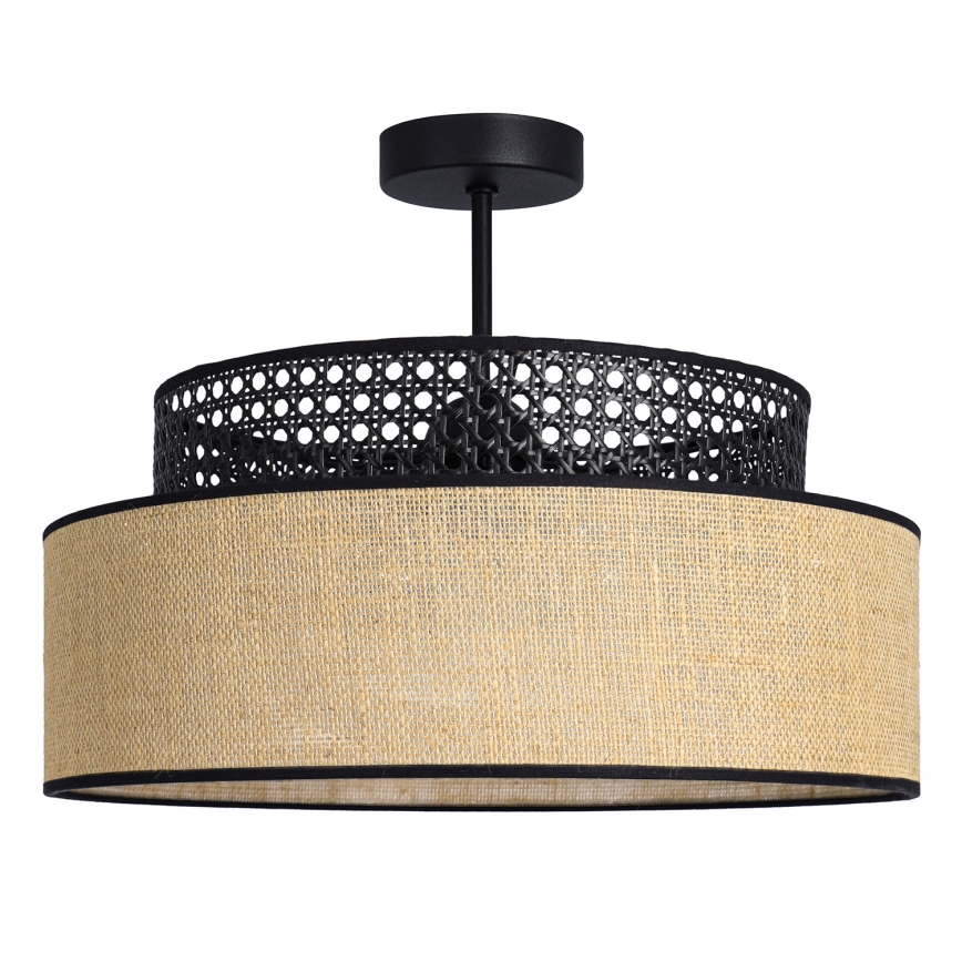 Ytmonterad ljuskrona BOHO 1xE27/60W/230V diameter 40 cm svart/rotting