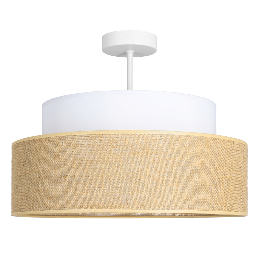 Ytmonterad ljuskrona BOHO 1xE27/60W/230V diameter 40 cm vit/beige