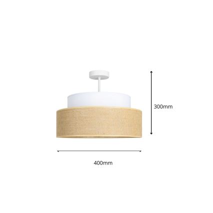 Ytmonterad ljuskrona BOHO 1xE27/60W/230V diameter 40 cm vit/beige