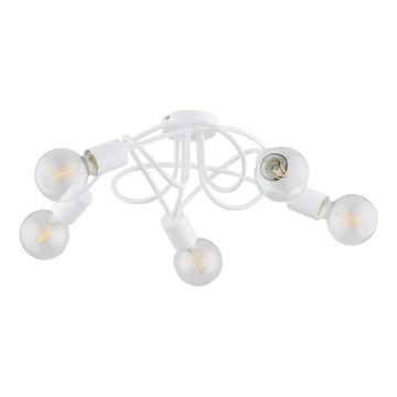 Ytmonterad ljuskrona BOSTON 5xE27/15W/230V vit