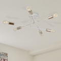 Ytmonterad ljuskrona CAMBRIDGE 6xE27/15W/230V mässing/vit