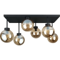 Ytmonterad ljuskrona DEA 6xE14/60W/230V svart/rökig beige