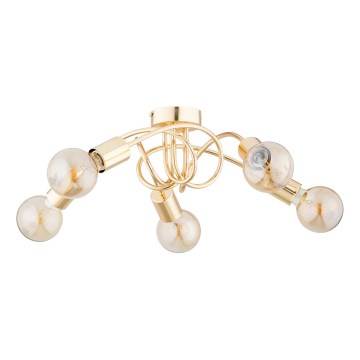 Ytmonterad ljuskrona FARTA 5xE27/15W/230V guld