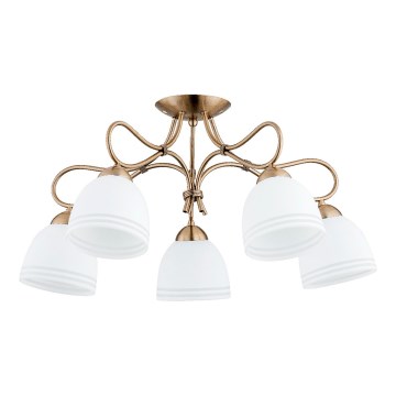 Ytmonterad ljuskrona FILA 5xE27/15W/230V brons