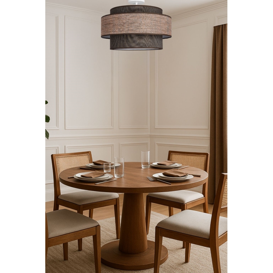 Ytmonterad ljuskrona GRACE 1xE27/60W/230V diameter 40 cm brun/beige