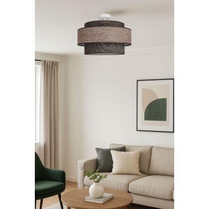 Ytmonterad ljuskrona GRACE 1xE27/60W/230V diameter 40 cm brun/beige