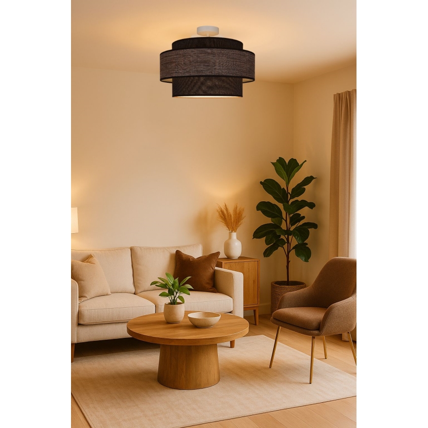 Ytmonterad ljuskrona GRACE 1xE27/60W/230V diameter 40 cm brun/beige