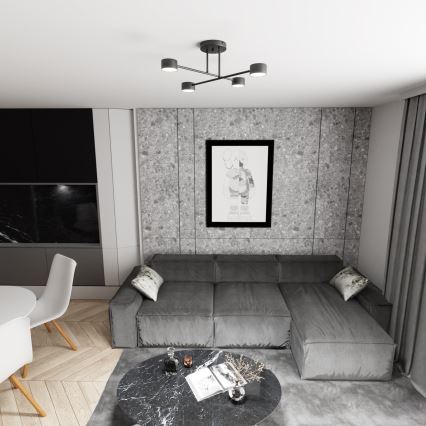 Ytmonterad ljuskrona HALO 4xGX53/10W/230V svart