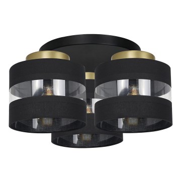 Ytmonterad ljuskrona HAVARD 3xE27/60W/230V svart/mässing