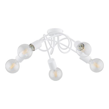 Ytmonterad ljuskrona INTER 5xE27/15W/230V vit