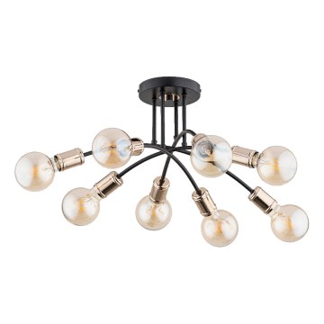 Ytmonterad ljuskrona LANTI 8xE27/15W/230V guld/svart