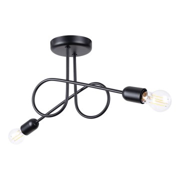 Ytmonterad ljuskrona LOOP 2xE27/15W/230V svart