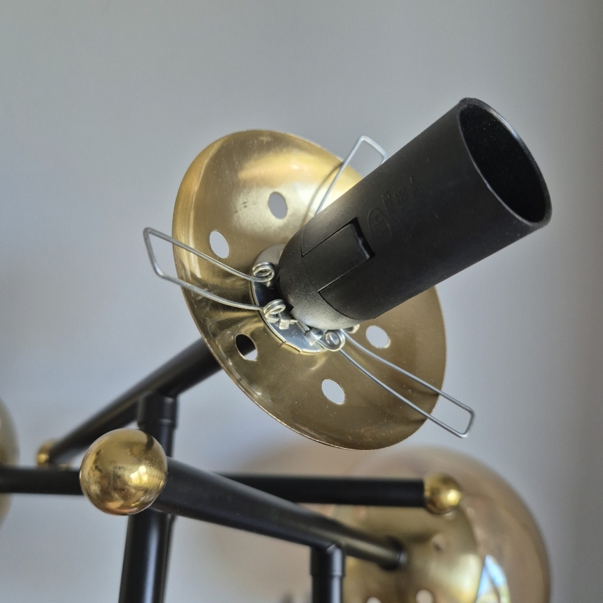 Ytmonterad ljuskrona MALENA 3xE14/5W/230V guld/svart/rökig beige