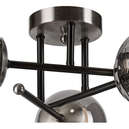 Ytmonterad ljuskrona MALENA 3xE14/5W/230V svart/rökig