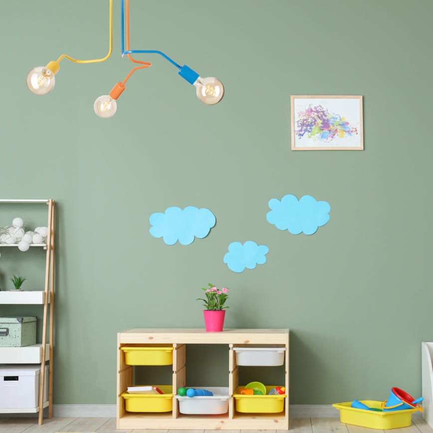 Ytmonterad ljuskrona MATYLDA 3xE27/60W/230V färgrik