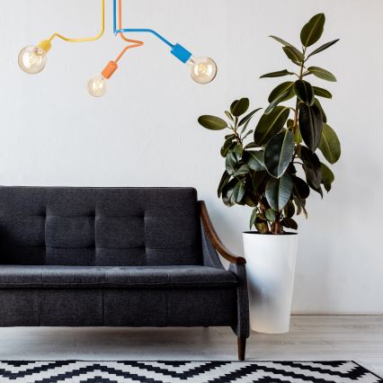 Ytmonterad ljuskrona MATYLDA 3xE27/60W/230V färgrik