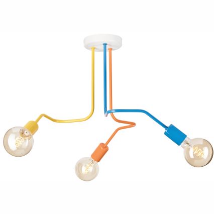 Ytmonterad ljuskrona MATYLDA 3xE27/60W/230V färgrik