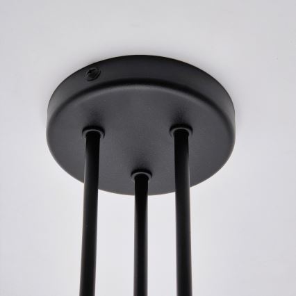 Ytmonterad ljuskrona MATYLDA 3xE27/60W/230V svart