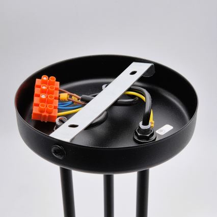 Ytmonterad ljuskrona MATYLDA 3xE27/60W/230V svart