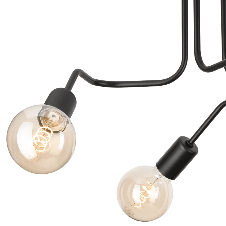 Ytmonterad ljuskrona MATYLDA 3xE27/60W/230V svart