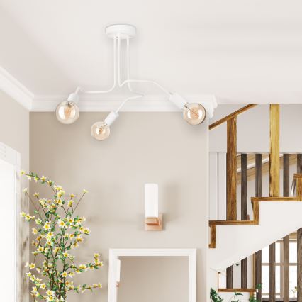 Ytmonterad ljuskrona MATYLDA 3xE27/60W/230V vit