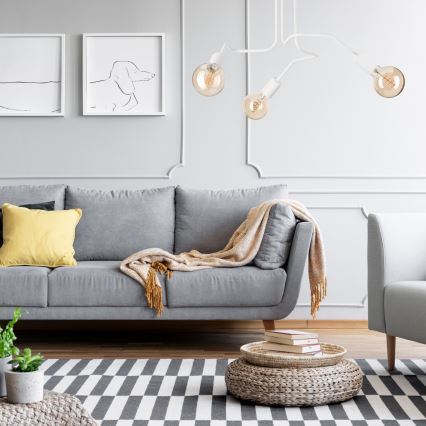 Ytmonterad ljuskrona MATYLDA 3xE27/60W/230V vit