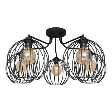 Ytmonterad Ljuskrona MERCURE 5xE27/15W/230V svart