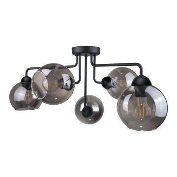 Ytmonterad ljuskrona OSMO 5xE27/60W/230V svart