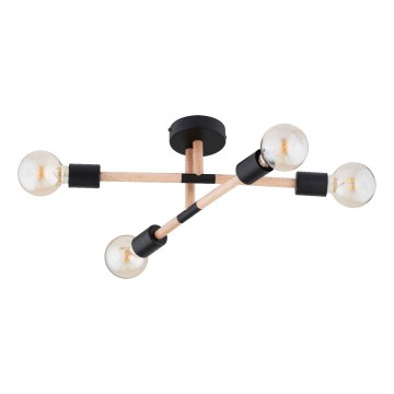 Ytmonterad ljuskrona OTELLO 4xE27/15W/230V svart/beige