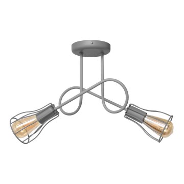 Ytmonterad ljuskrona OXFORD 2xE27/15W/230V grå