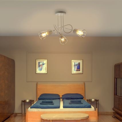 Ytmonterad ljuskrona OXFORD 3xE27/15W/230V vit