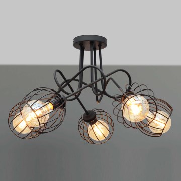 Ytmonterad ljuskrona OXFORD 5xE27/15W/230V black