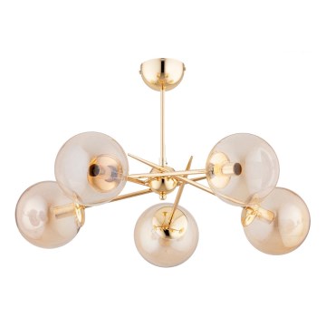 Ytmonterad ljuskrona PRIMERY 5xE14/10W/230V guld