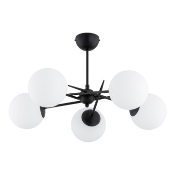 Ytmonterad ljuskrona PRIMERY 5xE14/10W/230V svart