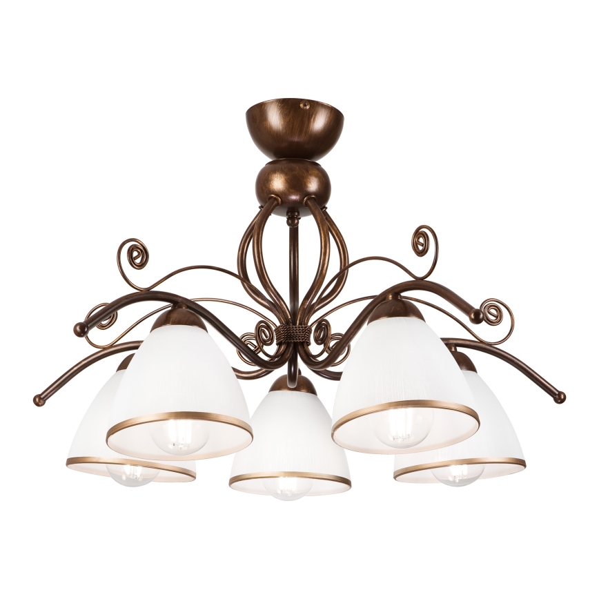 Ytmonterad ljuskrona RETRO 5xE27/60W/230V brons patina