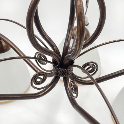 Ytmonterad ljuskrona RETRO 5xE27/60W/230V brons patina