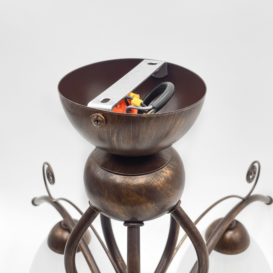 Ytmonterad ljuskrona RETRO 5xE27/60W/230V brons patina